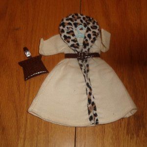 Elite Wendy Barbie clone doll clothes leopard coat belt purse